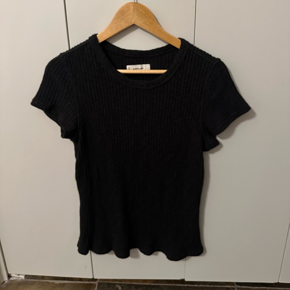 Everlane The Cozy Rib Tee in Black